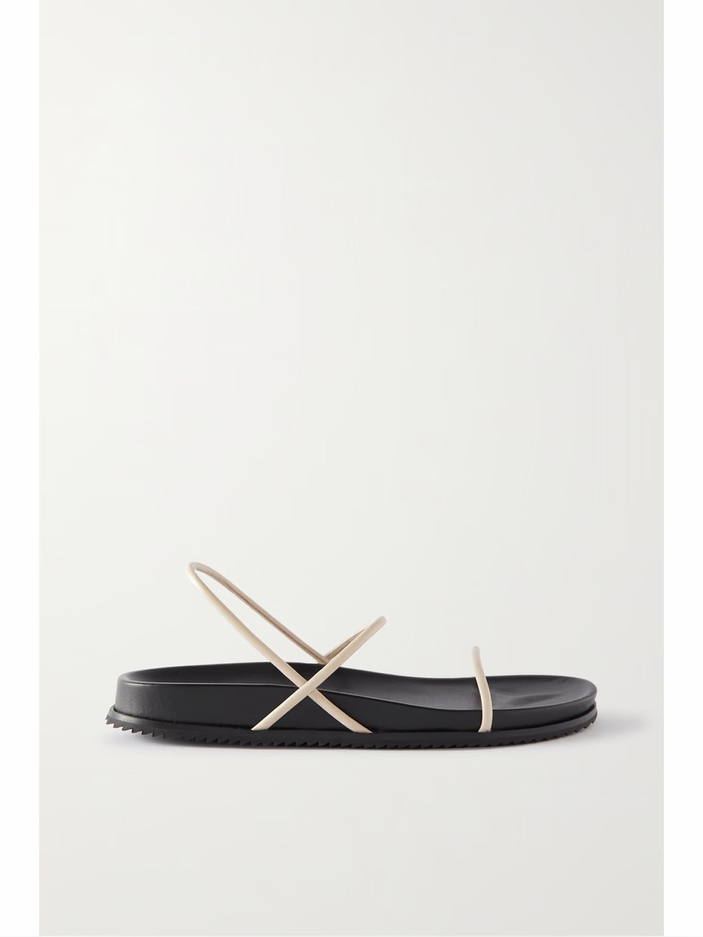 St. Agni Piba Black and Cream Minimalist Strap Sandals SZ 39